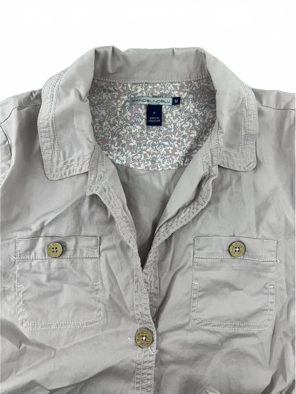 Bandolino Blu Mauve Belted Safari Blouse Jacket Top